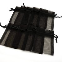 Organza Small Gift Bags 3x4, Dark Brown Drawstring Pouches for Jewelry Packaging