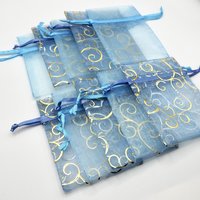 Organza Gift Bags 3x4 Canada Shades of Blue Small Drawstring Pouch Sheer Jewelry Packaging