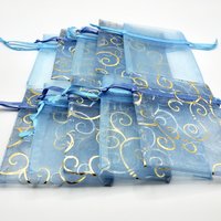 Organza Gift Bags 3x4 Canada Shades of Blue Small Drawstring Pouch Sheer Jewelry Packaging