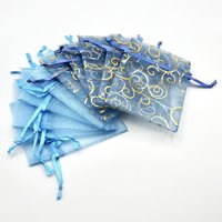 Organza Gift Bags 3x4 Canada Shades of Blue Small Drawstring Pouch Sheer Jewelry Packaging