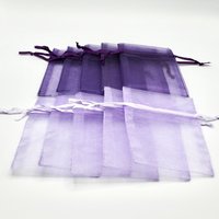 Purple Organza Bags 3x4 Canada, See Through Gift Bags with Drawstrings, Sheer Pouches for Jewelry