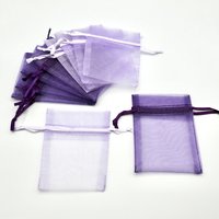 Purple Organza Bags 3x4 Canada, See Through Gift Bags with Drawstrings, Sheer Pouches for Jewelry