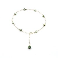 Green Freshwater Pearl Anklet for Women Adjustable Gold Chain Ankle Bracelet Handmade Jewelry 