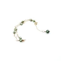 Green Freshwater Pearl Anklet for Women Adjustable Gold Chain Ankle Bracelet Handmade Jewelry 