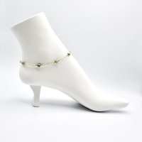 Green Freshwater Pearl Anklet for Women Adjustable Gold Chain Ankle Bracelet Handmade Jewelry 