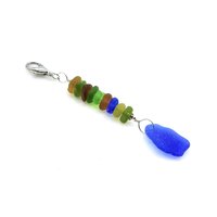 green, brown, cobalt blue beach glass 