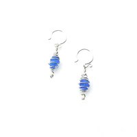 silver dangle spiral cage pierced 