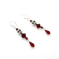 dark red crystal bead jewelry handmade 