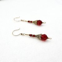 handmade pierced gold dangle drops 