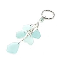 sea glass charm keychain 