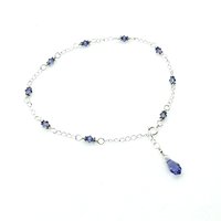 purple crystal anklet for women