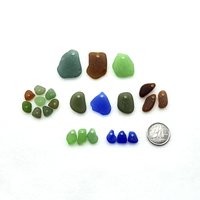 Sea Glass Mix Beads Charms Pendants for Jewelry Making Drilled Real Beach Craft Supply 