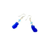 these genuine sea glass earrings measure 2" (5.1cm) in length from the top of the ear wires