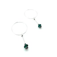 with emerald green crystal dangles