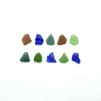 Real Sea Glass Charms Pendants for Jewelry Making Beach Craft Supply Green Teal Brown Blue