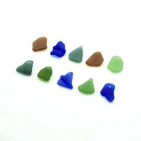 Real Sea Glass Charms Pendants for Jewelry Making Beach Craft Supply Green Teal Brown Blue