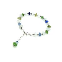 Sea Glass Bracelet for Women Adjustable Beach Jewelry Multi Color Handmade Gifts