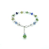 Sea Glass Bracelet for Women Adjustable Beach Jewelry Multi Color Handmade Gifts