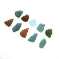Beach Glass Pendants Rough Large Real Sea Glass Charms for Jewelry Making Sun Catcher Craft Beads 
