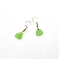 green sea glass earrings