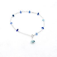 adjustable beaded silver chain with dangle