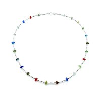 multi color beach glass necklace