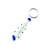 shades of white with cobalt blue accents