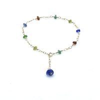 multi color beaded ankle bracelet