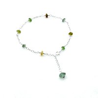 beach glass beaded ankle bracelet 