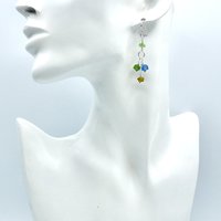 cluster style with sterling silver fish hook ear wires