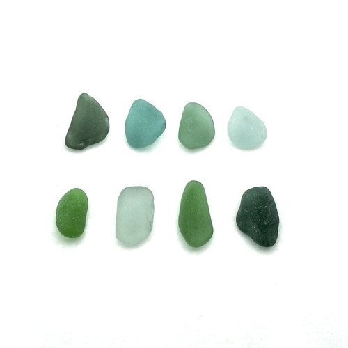 curved beach glass pieces