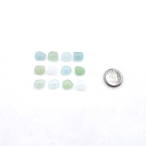 Sea Glass Buttons Mini Fasteners Pastel Colors Sewing Knitting 
