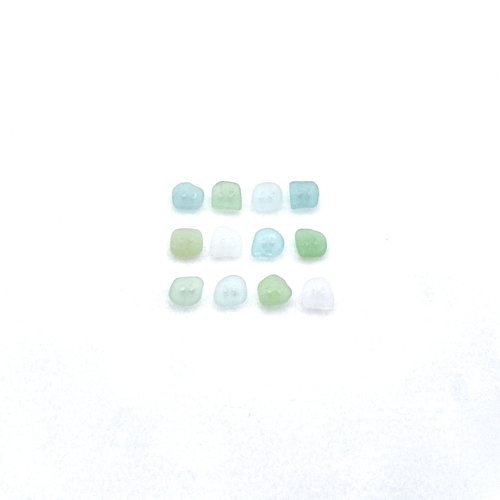 Sea Glass Buttons Mini Fasteners Pastel Colors Sewing Knitting 