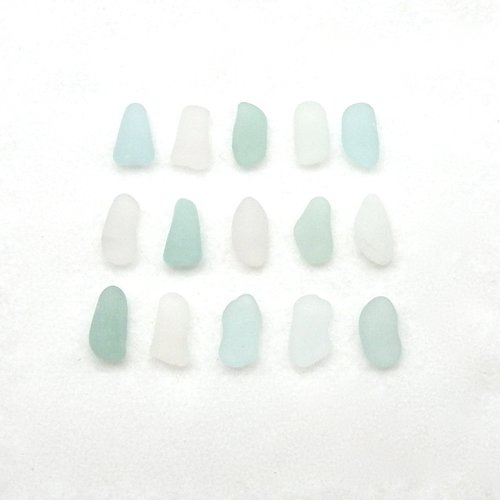 Long Natural Ocean Glass Rectangular Shape for Jewelry Crafts