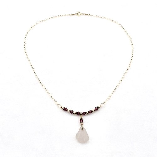 lavender pink sea glass pendant necklace