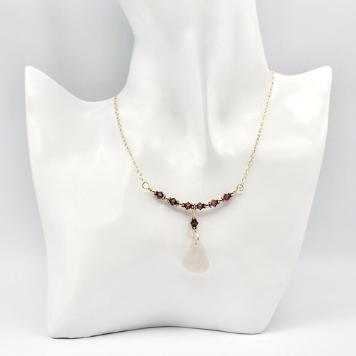 gold chain and amethyst purple crystal beads