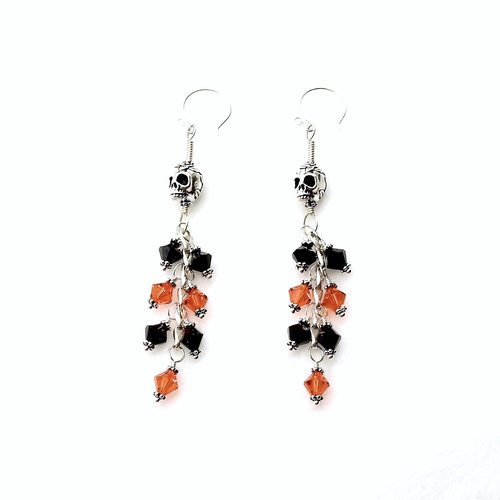black and orange crystal bead jewelry