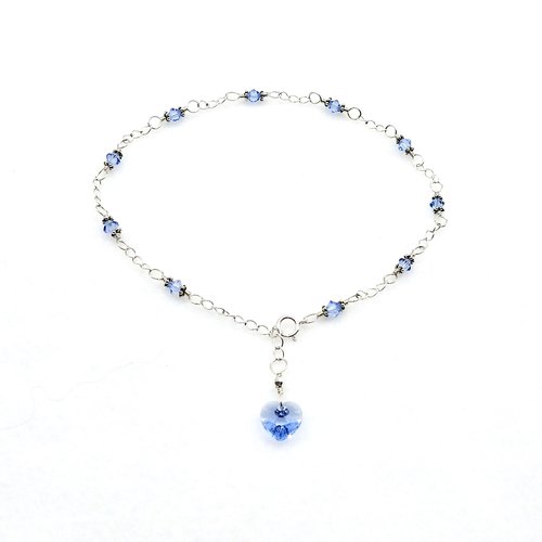 blue heart anklet 