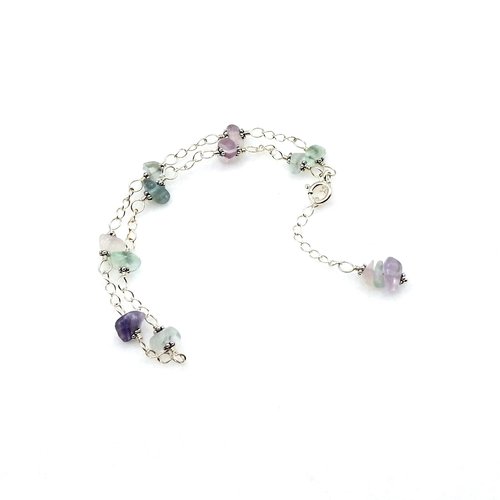 Fluorite gemstone anklet 