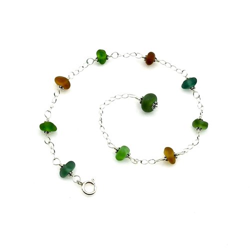 sea glass anklet for women