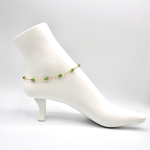 fiber optic beaded ankle bracelet