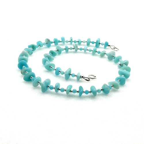 Wrap Around Bracelet Light Blue Green Amazonite Gemstone Jewelry Handmade Gifts