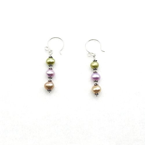 multi color green pink and peach shades