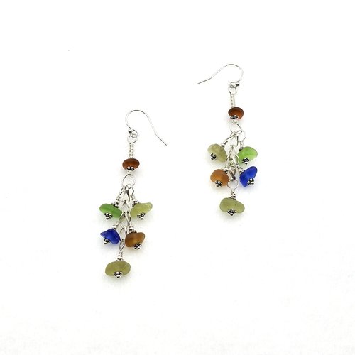 multi color beach glass jewelry