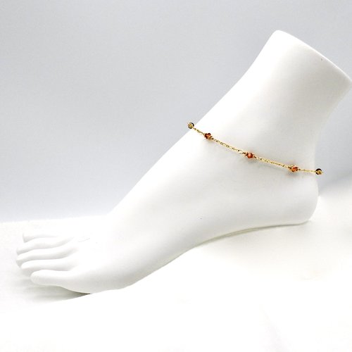 Crystal Beads Anklet for Women Copper Color Adjustable Gold Chain Ankle Bracelet Jewelry Gifts Canada
