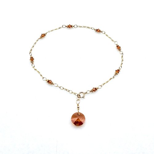 Crystal Beads Anklet for Women Copper Color Adjustable Gold Chain Ankle Bracelet Jewelry Gifts Canada