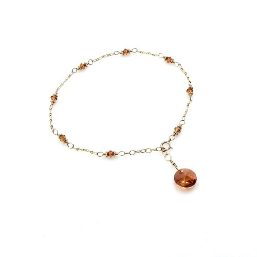 Crystal Beads Anklet for Women Copper Color Adjustable Gold Chain Ankle Bracelet Jewelry Gifts Canada