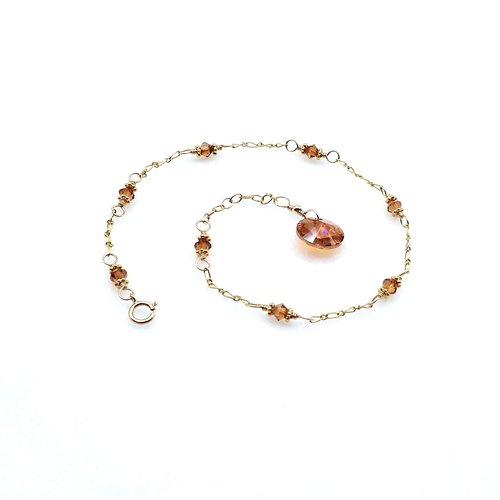 Crystal Beads Anklet for Women Copper Color Adjustable Gold Chain Ankle Bracelet Jewelry Gifts Canada