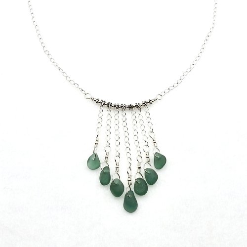 teal green dangle charms