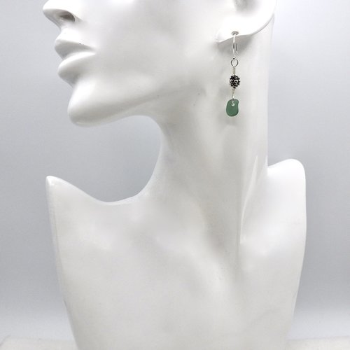silver Bali bead pierced dangles